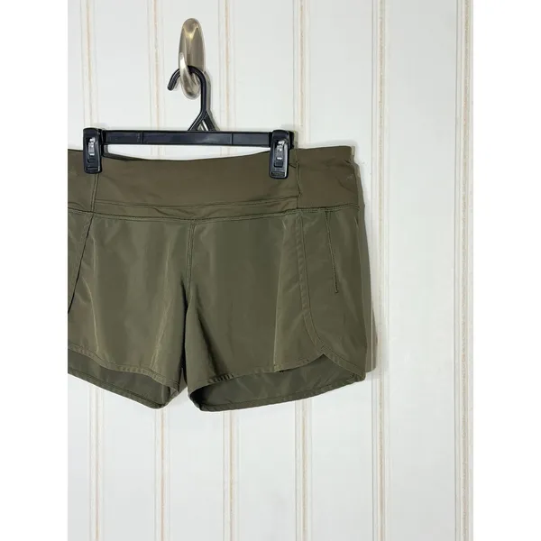 Lululemon Run Times Short 4-way Stretch 4" Dark Olive Green Size 10 - Image 3