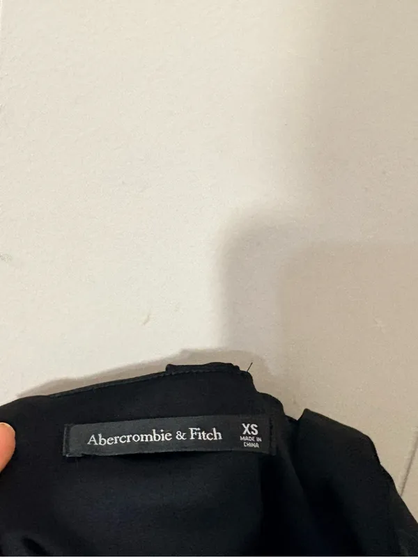 Abercrombie & Fitch Sculpting Satin Midi Dress Black XS Square Neck - Image 9