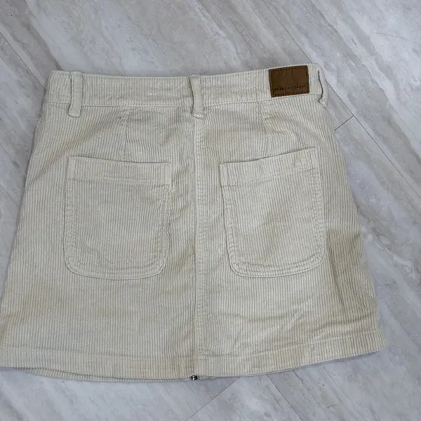 AE‎ Cream Corduroy Mini Skirt Super Stretch Size 6 Regular - Image 4