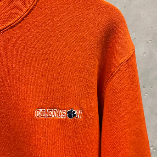 Russell Athletic Clemson University CU Orange Embroidered Crewneck Sweatshirt M - Image 2