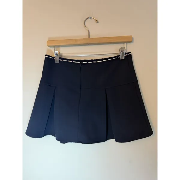 Pretty Garbage Navy Blue Women's Pleated Mini Skirt Sz S NEW - Image 4