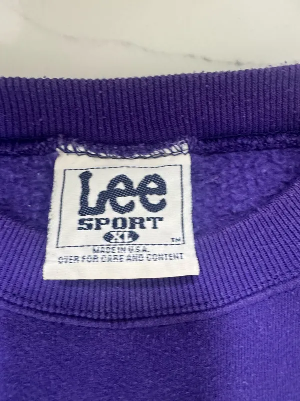 Vintage 90s Minnesota Vikings Lee Sport Crewneck Sweatshirt Helmet Graphic L - Image 3