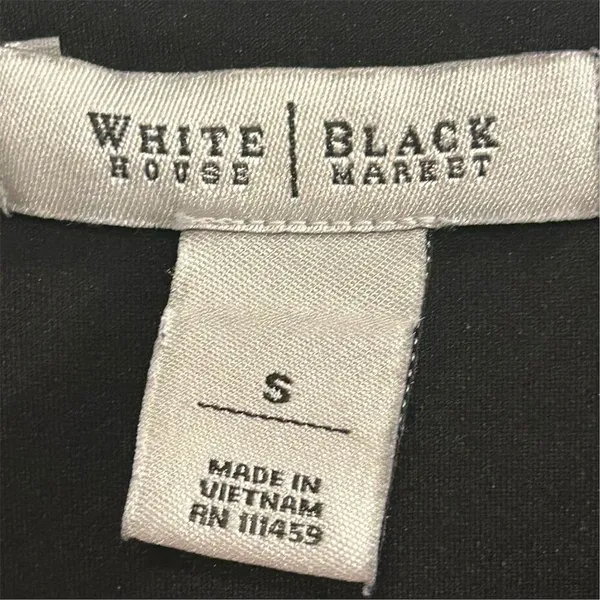 White House Black Market Women's‎ Blouson Dress S Chain Link Print Black - Image 6
