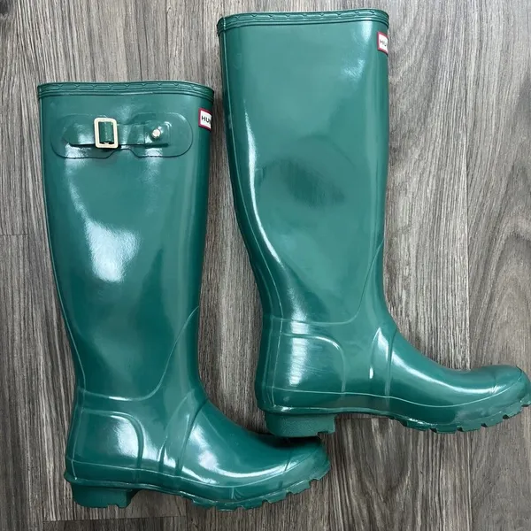 Rain Boots Original Tall Teal Green Gloss Women’s Size 7 - Image 2