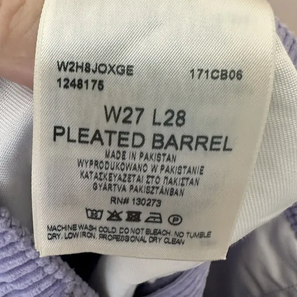 Wrangler Corduroy Pants Purple Pleated Barrel Leg Womens 27x28 Western Rodeo - Image 4