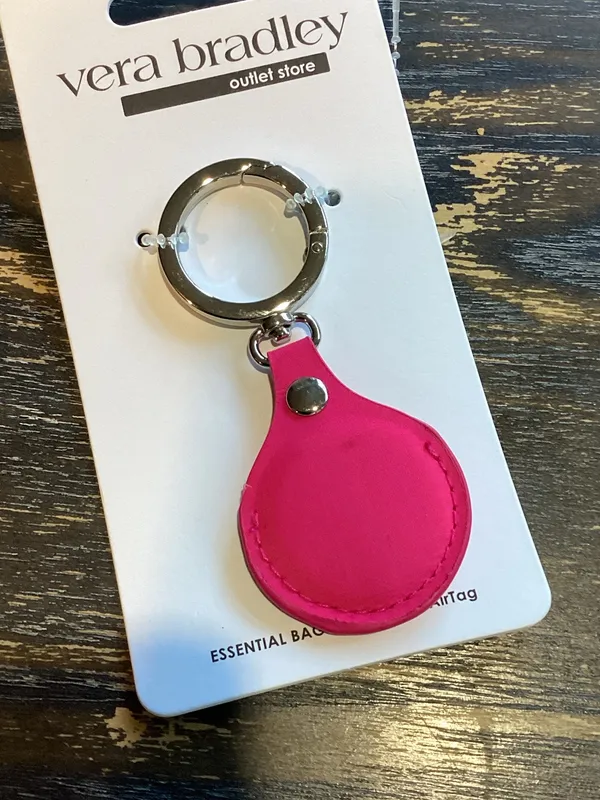 Vera Bradley Outlet Hot Pink AirTag Key Holder - Image 2