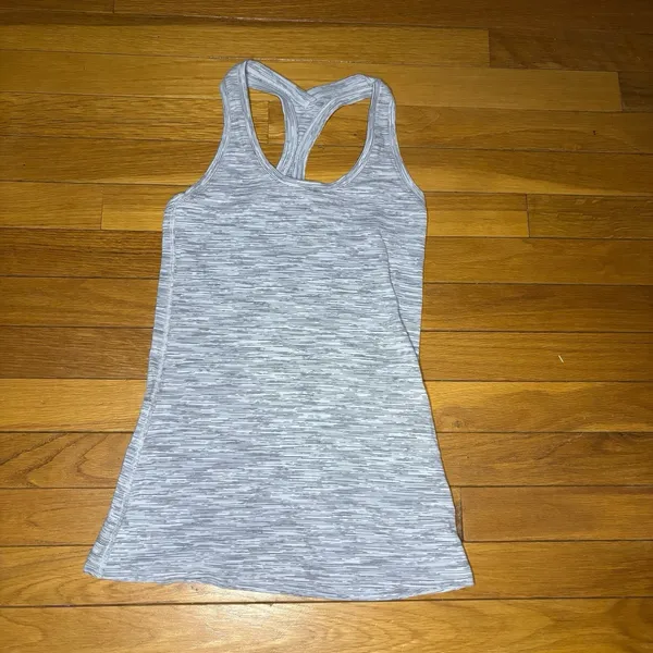 Lululemon Womens Cool Racerback Tank Top Washed Light Gray Size 4 S EUC - Image 3