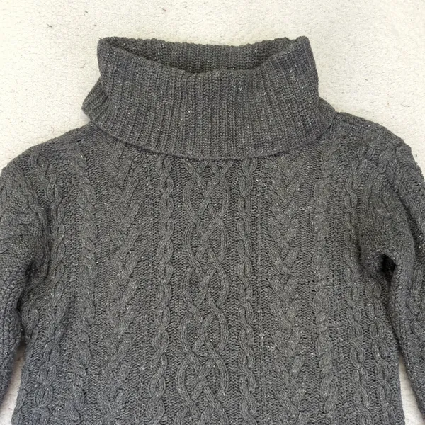Lauren Jeans Co Ralph Lauren Gray Cable Knit Cotton‎ Blend Turtleneck Sweater L - Image 3
