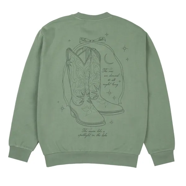 Taylor Swift Self-Titled Danced All Night Long Kanga Pocket Crewneck in Green - Image 2