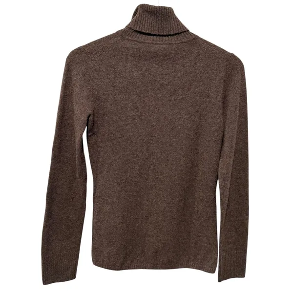 J.Crew Womens 100% Cashmere Turtleneck Sweater Sz S Brown Preppy Pullover - Image 2
