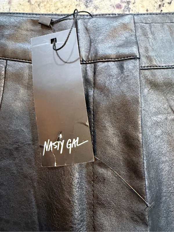 Nasty Gal Black Wide-Leg Faux Leather Pants - Image 4