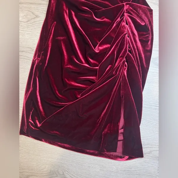 Amanda Uprichard Jasalina Velvet‎ Mini Dress in Wine Red Size S - Image 8
