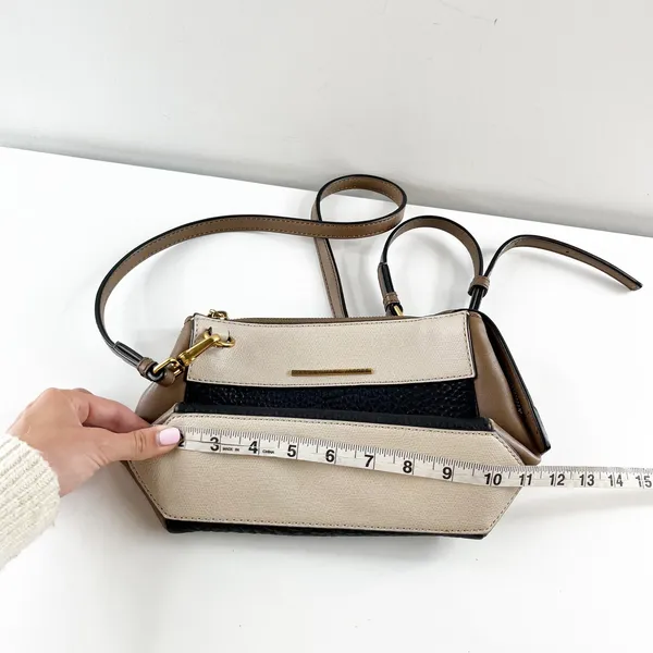 Marc by Marc Jacobs Shelter Island Colorblock Pebble Leather Crossbody Bag Tan - Image 7