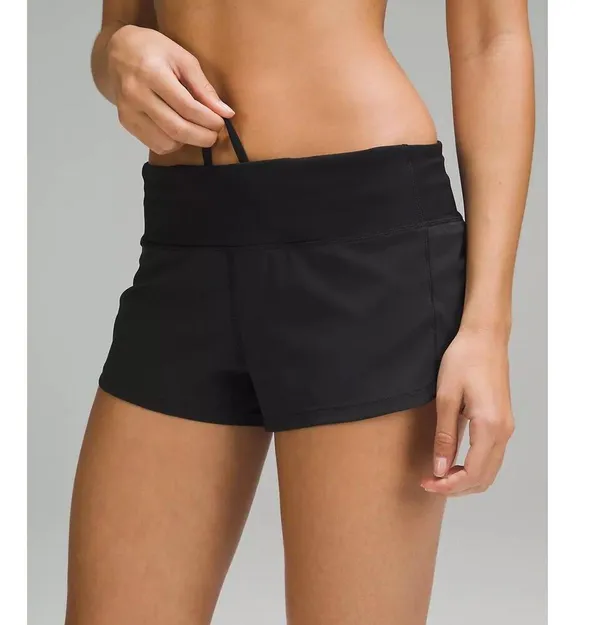 NEW Lululemon Speed Up Shorts Black High Waisted Athletic Running Shorts Size 10 - Image 3