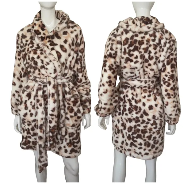 Aerie Animal Print Cozy Plush Robe, Medium - Image 2