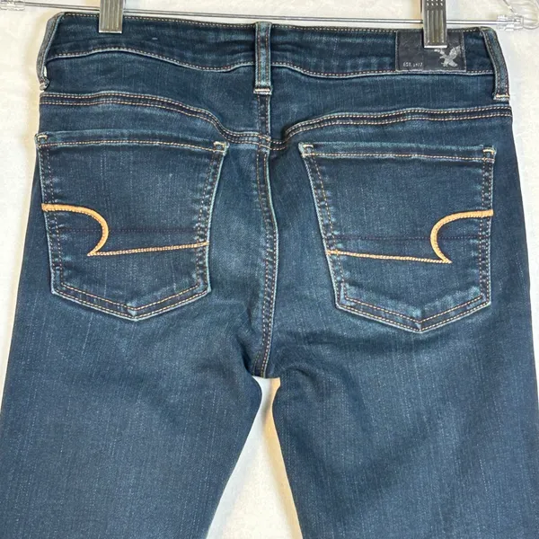 American Eagle Outfitters Women's‎ Super Stretch Dark Wash Skinny Jeans 2 Short - Image 8