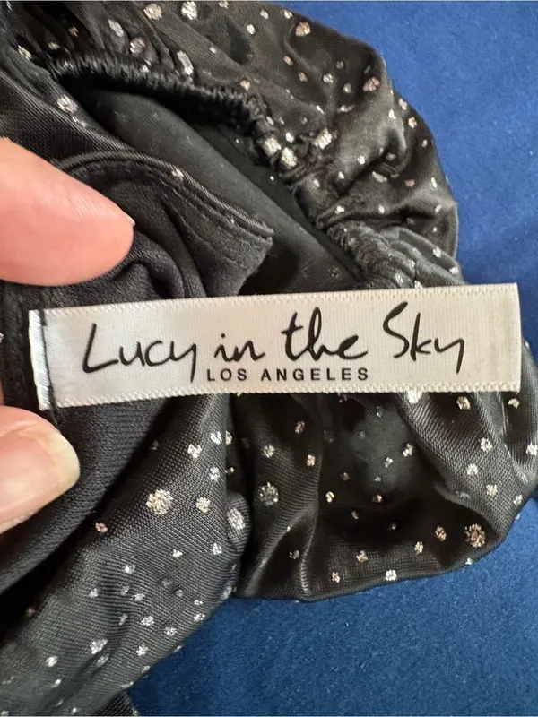 Lucy In The Sky Dress Womens Small Black Sparkle Shantelle Mini Homecoming - Image 2