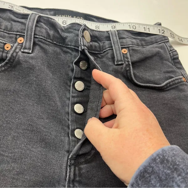 Aritzia Denim Forum Arlo High Rise Straight 28L Womens‎ 26 Waist Faded Black Denim Jean - Image 11