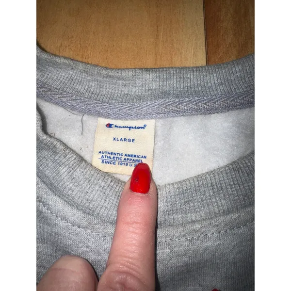 Champion Crewneck Sweatshirt Heather Gray‎ Authentic Athletic Apparel Womens XL - Image 3