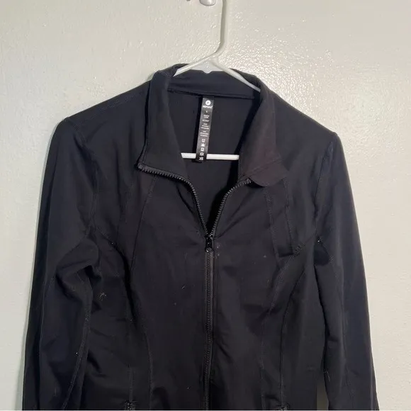 90 Degree by Reflex Women's Sz Large Full Zip Runner Jacket Black Stretch Pocket - Image 4
