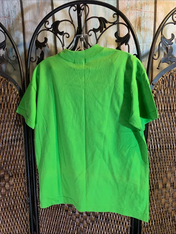 Vintage Esprit Lime Green Embroidered T-Shirt Size OS Teen - Image 4