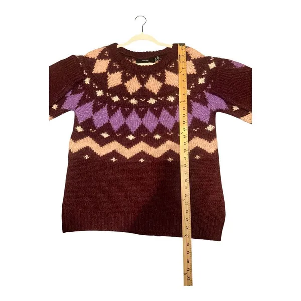 Vero Moda Womens Purple Filipa‎ Fair Isle Sweater, XL - Image 7