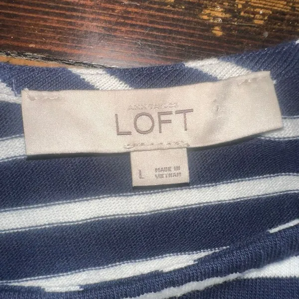 Loft nautical blue & white knit travelcore cruise L dress - Image 2