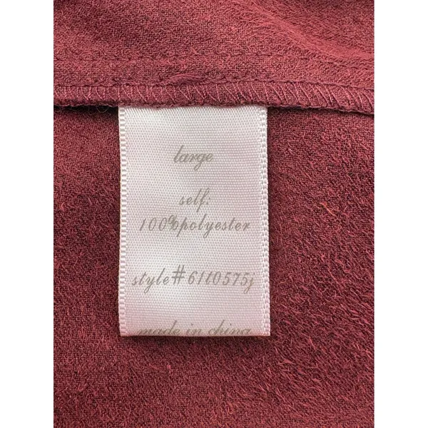 Alya Burgundy Faux‎ Suede Crochet Peplum Top Size Large Wine Red Whimsigoth - Image 7