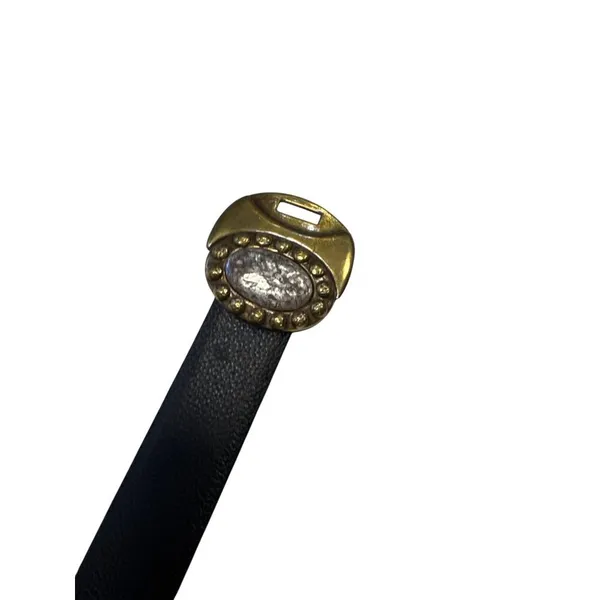 Chicos Womens Black Leather Belt W/ Two-Tone Decorative Buckle S/M SKU 6989 - Image 7