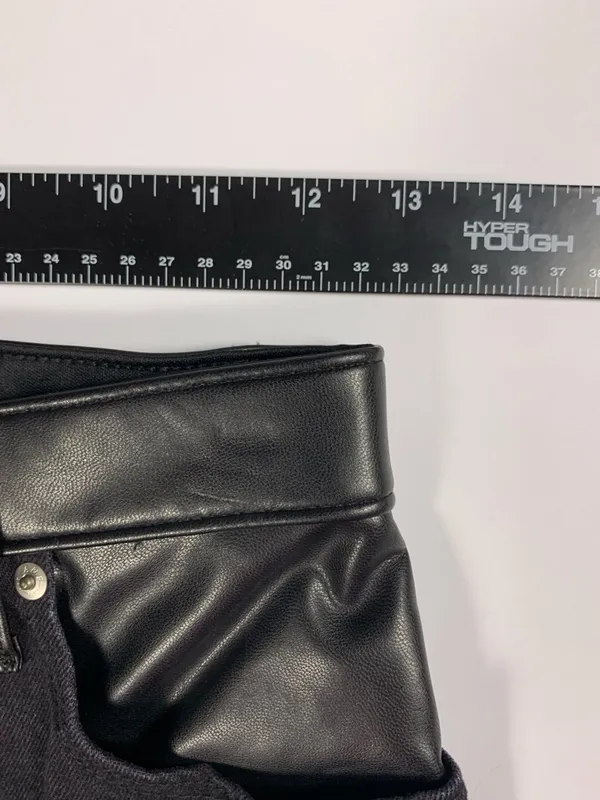 Abercrombie Jeans Womens 25R Black 90s Straight Ultra High Rise Faux Leather - Image 9