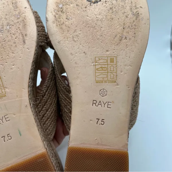 EUC Raye Tiko Wedge color natural size 7.5 platform sandals women’s - Image 9