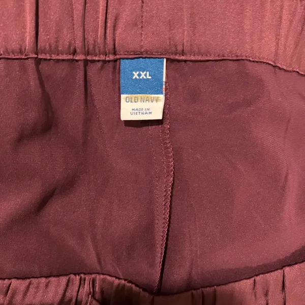 Old Navy Satin Pajama Shorts XXL Burgundy Lounge Drawstring Silky Sleepwear NWOT - Image 8