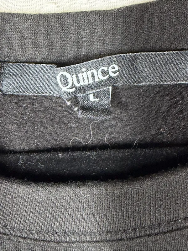 Quince Black Supersoft Fleece Crewneck Sweatshirt - Image 3