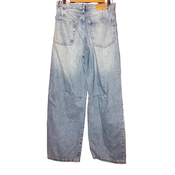 Cotton On‎ Barrel Jeans Women Size 28 Blue Light Wash High Rise Wide Leg - Image 2