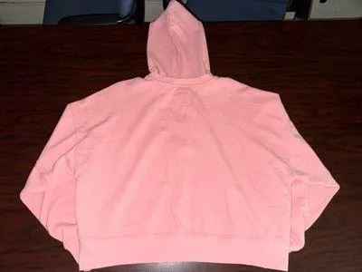 Aerie Pink Quarter Zip Cropped Oversized Hoodie Size Medium - Image 3