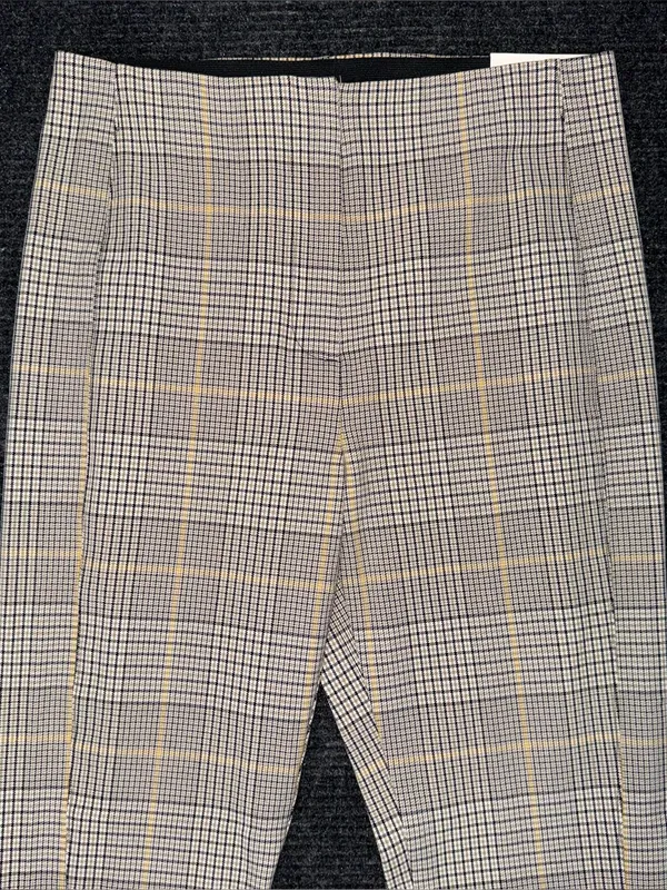 Ann Taylor Audrey Pant High Rise Trouser Dress Pants Glen Plaid Zip Ankle NWT 8 - Image 3