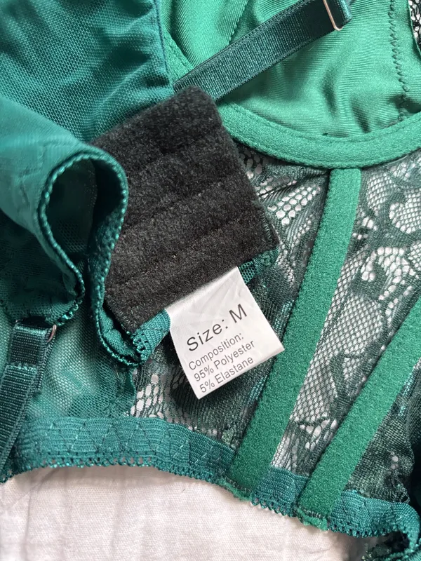 Green lace bra top Size M - Image 5