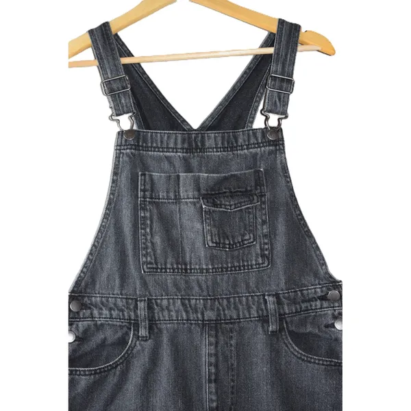 Universal Thread Denim Overalls Womens 6 Black Excellent Straight Leg Utility - Image 2