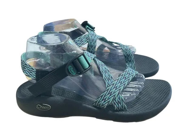 Chaco Adjustable Strappy Hiking Sandals Green/Black/Blue Women’s Size 11 - Image 4