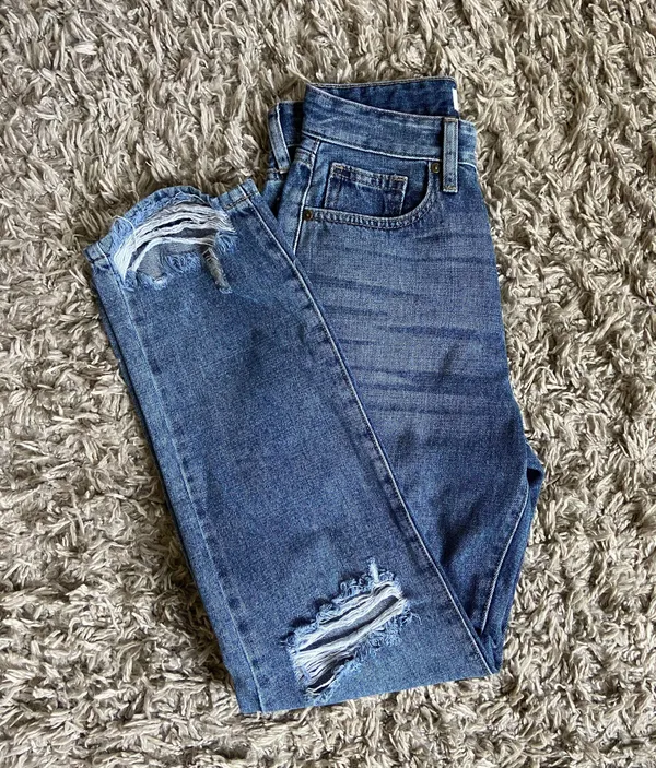 Just Black Denim High Riss Straight Leg Jeans - Image 4