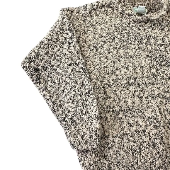 Vintage Shenanigans Marled Knit Popcorn Sweater Mock Neck Tan Black‎ Indie Boho - Image 6