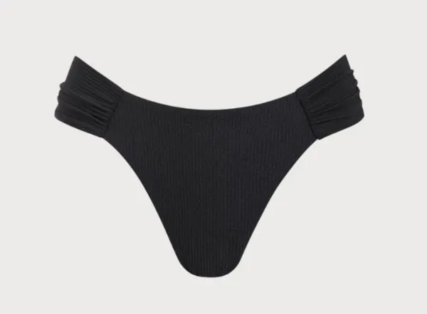 Berlook Black Ribbed Ruched Bikini Bottom ONLY 67 Size L - Image 5