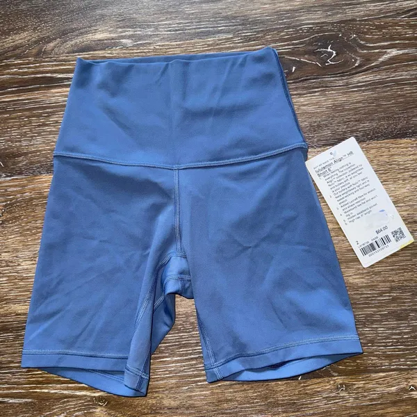 Lululemon Align Biker Short High Rise 6” Oasis Blue Size 2 NWT - Image 2