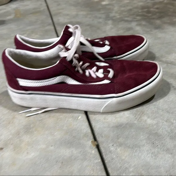 Vans Red and White Sneakers Classic Low-Top Style - Image 4