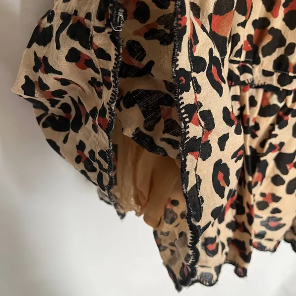 Urban Outfitters Leopard Babydoll Mini Dress XS Y2K Coquette Indie Grunge Tan - Image 8