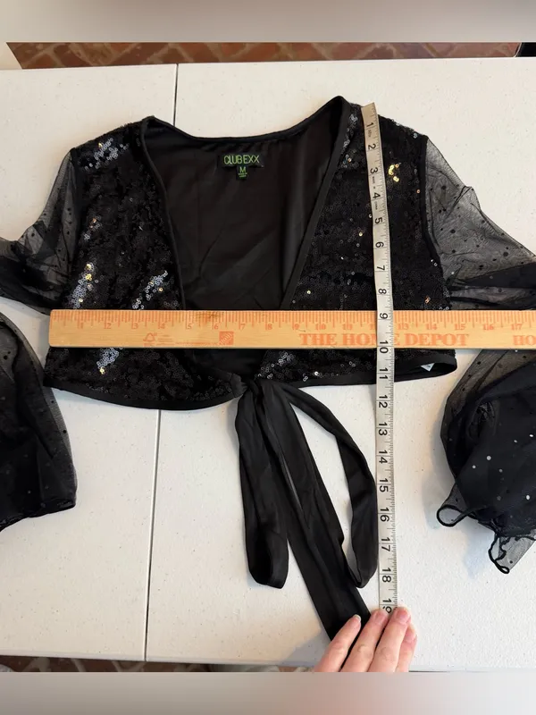 Dolls kill Club Exx DAZED DREAMER SEQUIN WRAP‎ TOP size medium rave going out - Image 7