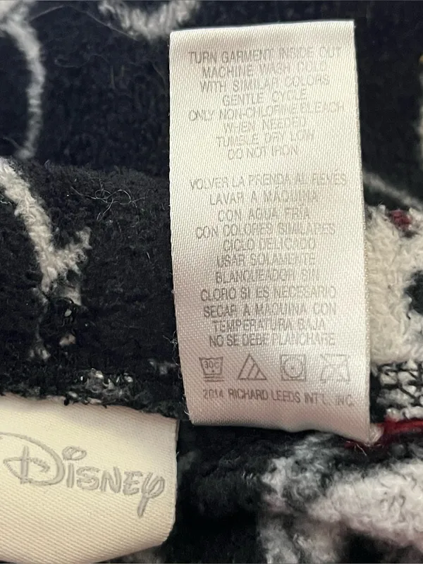 Disney Micky Mouse Minnie Cropped Pajama Pants Fleece Lounge Sleepwear Black M - Image 2