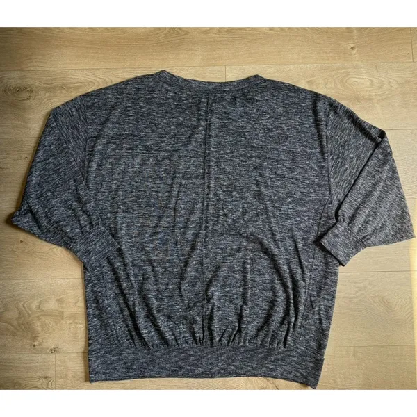 EUC Free People WE THE FREE black gray heathered oversized sweater size L - Image 2