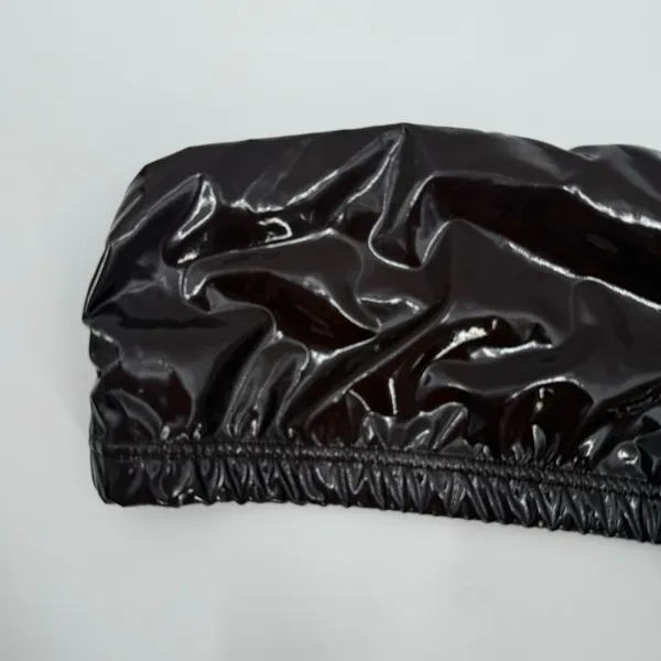 Good American Bikini Top Size Medium Faux Patent Leather Bandeau NWT Swim Brown - Image 3