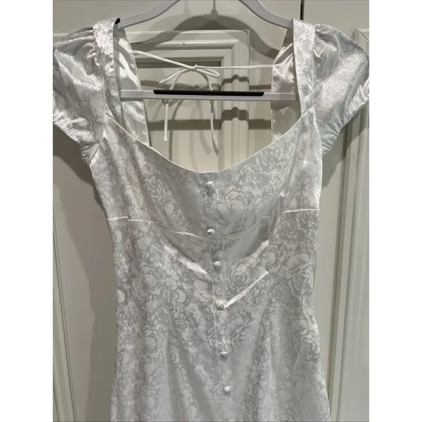 Princess Polly New White Tyra Mini Dress Satin Cottagecore Peasant Bridal - Image 3